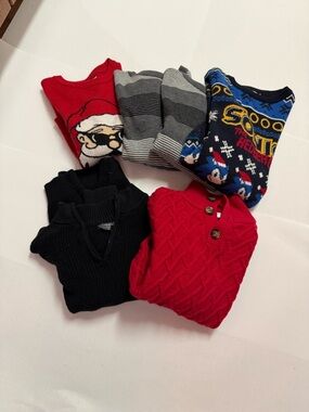 Mixed Knit Sweater Bundle - Red, Black, Gray, Blue